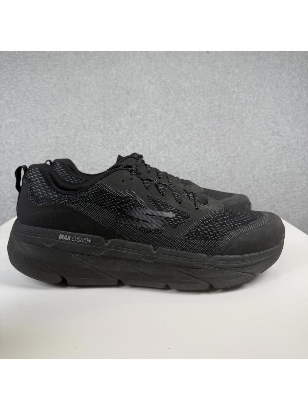 Skechers Go Run Shoes Mens 14 Black Max Cushioning Trainers Shoes Sneakers